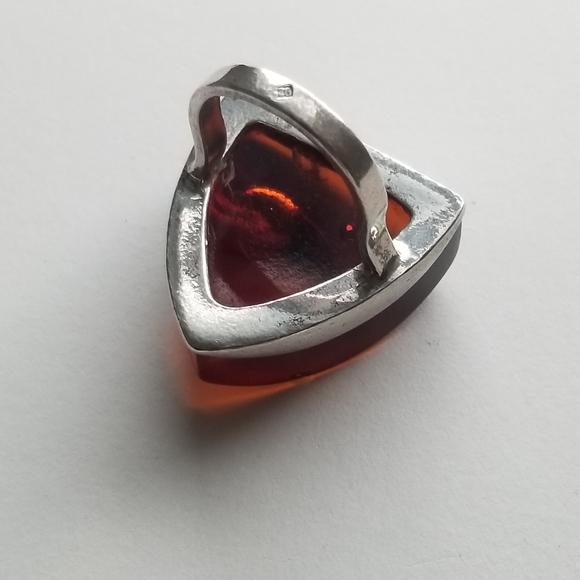 Rare Baltic Amber Modernist Ring - Picture 4 of 7